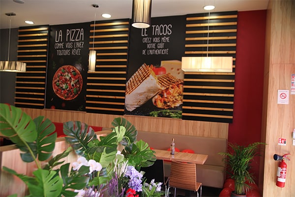 Intérieur restaurant Station Pizza
